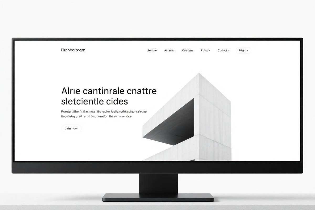 Placeholder desktop preview of an architecture studio website homepage