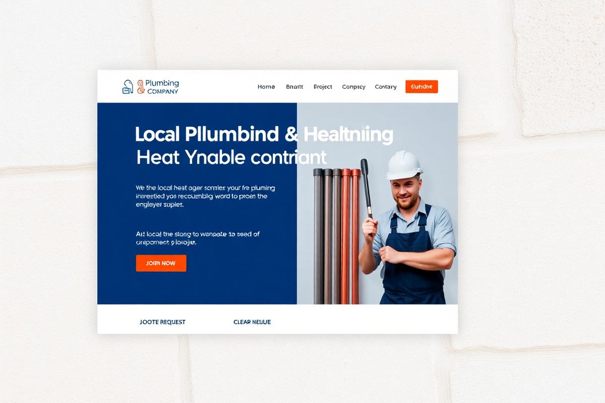 Placeholder desktop preview of a plumbing and heating company website