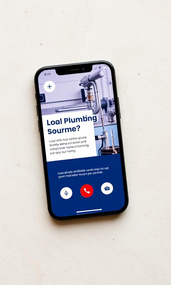Placeholder mobile preview of a plumbing and heating company website