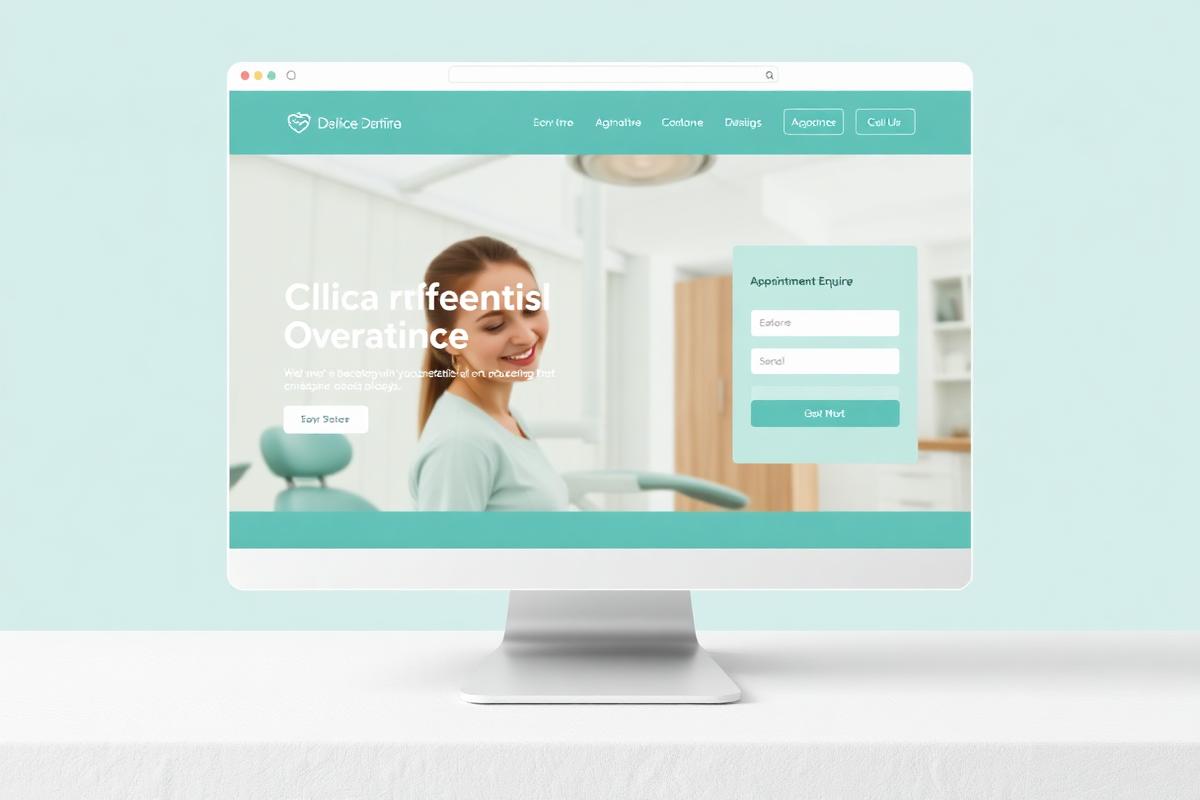 Placeholder desktop preview of a dental practice website